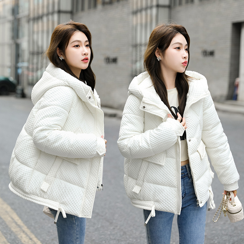 厚い綿入りジャケット女性のための 2025 オフシーズン新韓国ファッションショート綿入りジャケット女性のためのルーズカジュアル暖かいジャケットトレンディな|undefined