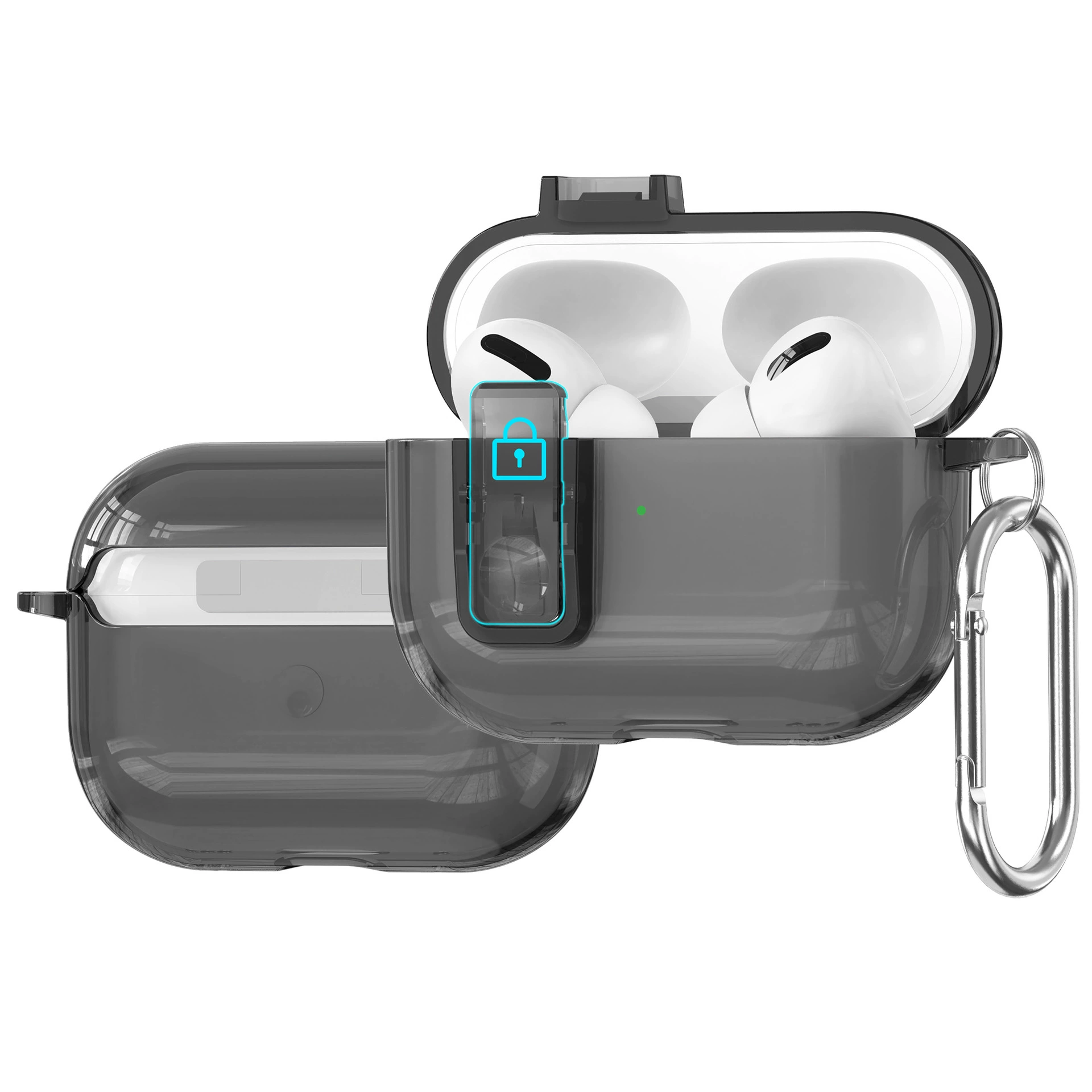 Защитный чехол (Apple) для AirPods Pro2, Pro3 и AirPods 4‑го поколения, прозрачный с защёлкой