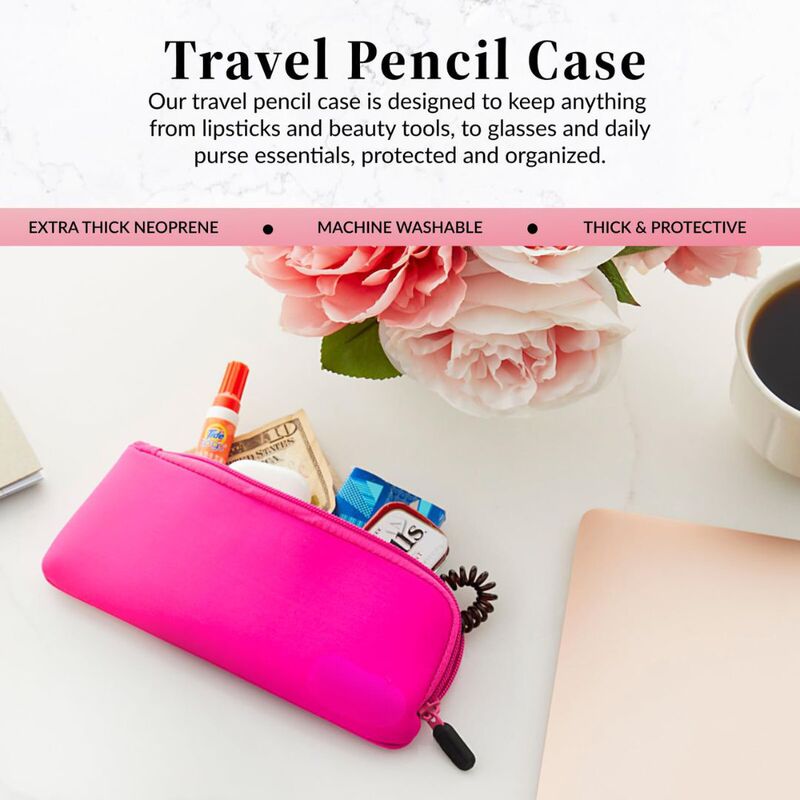 Neoprene Travel Pencil Box-Beauty Tool Storage Bag-Zip Makeup Brush Bag Stand Bag