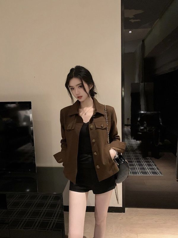 美式高街翻领短外套女2025秋季新款设计感小众常规百搭夹克上衣服|undefined