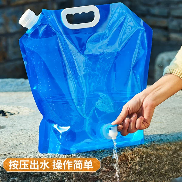 Outdoor Portable Folding Water Bag Mountaineering Travel Camping Plastic Soft Water Storage Bag Water Bucket Large Capacity Water Storage Bag