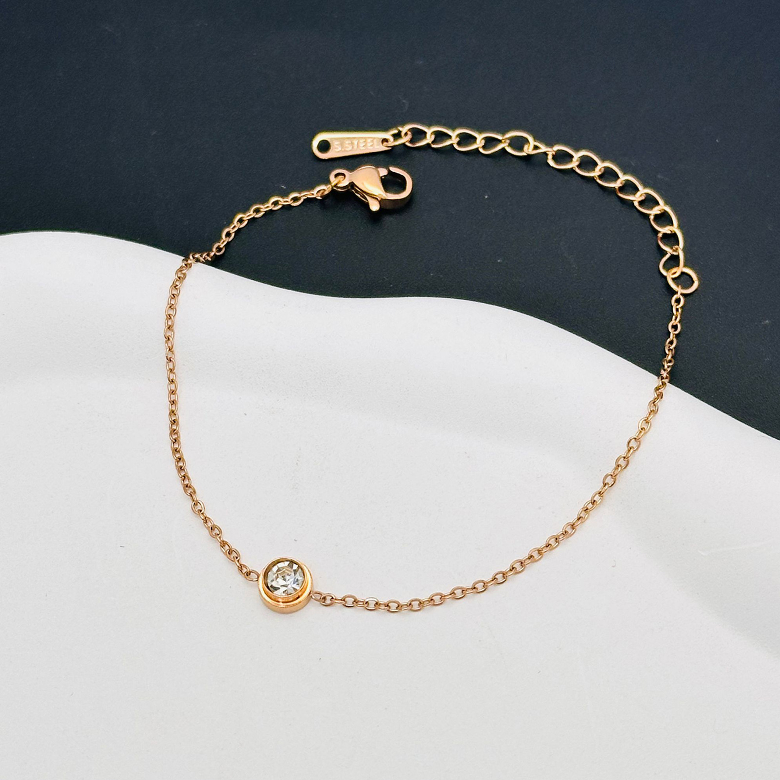 【528】다이아몬드 팔찌 로즈 골드