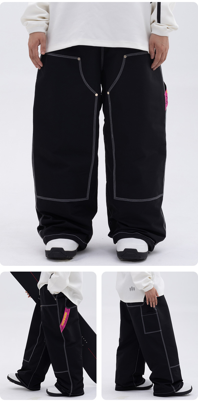 001 SNOWVERB Tag Pantaloni invernali caldi da esterno unisex impermeabili antivento da snowboard di alta qualità, caldi e venduti a prezzi accessibili_voghion.com
