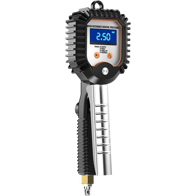 Air Pressure Gauge High-Precision Tire Pressure Gauge with Inflation Head Car Tire Pressure Monitor Counting Display Air Gun Inflator