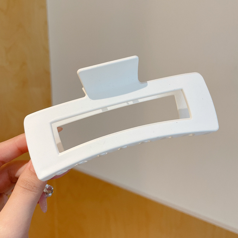 Milk Brown horquilla grande hacia atrás cabeza clip de pelo tocado de las mujeres principios de primavera de alto grado updo tiburón horquilla