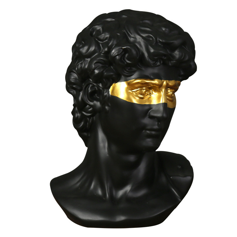 Escultura de David con Ojos Vendados de Resina Decorativa para Decoración del Hogar image 6