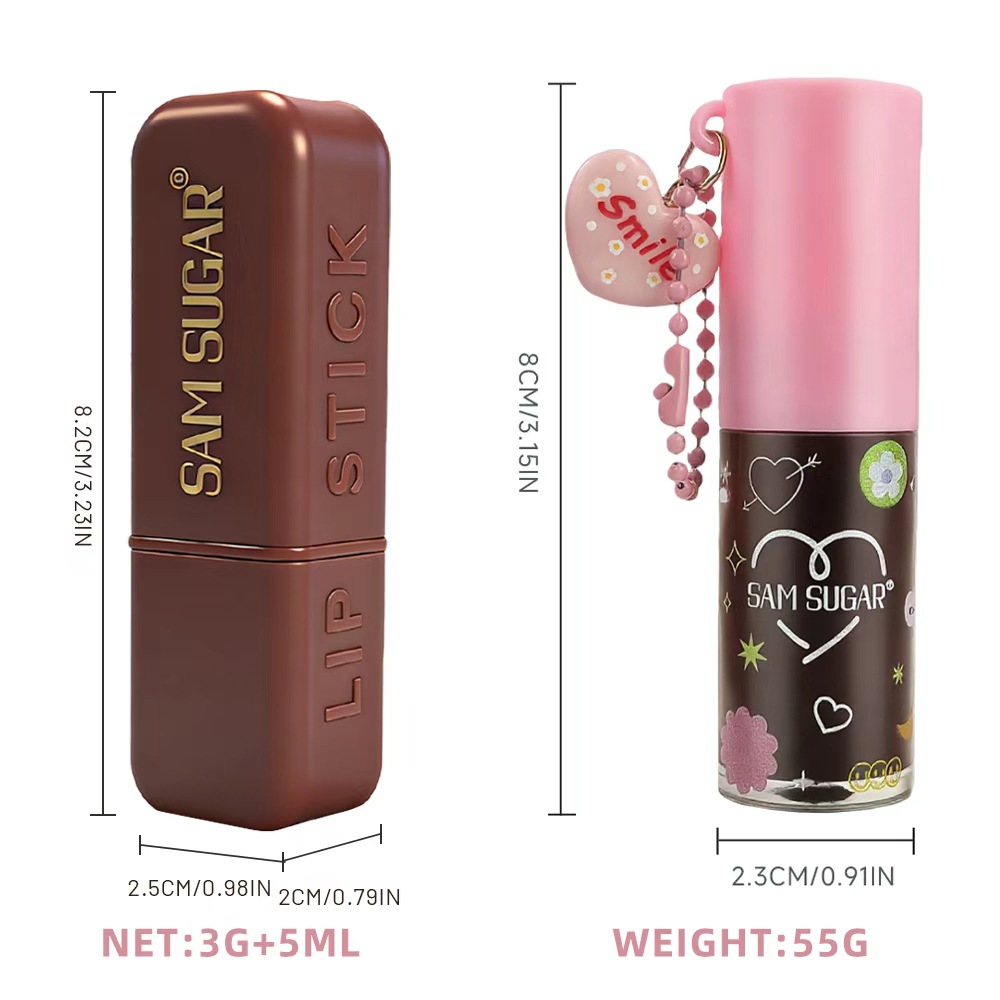 Cross-border SAM SUGAR Lip Liner Lip Oil Set Brilliant Moisturizing Lipstick Mirror Resistant
