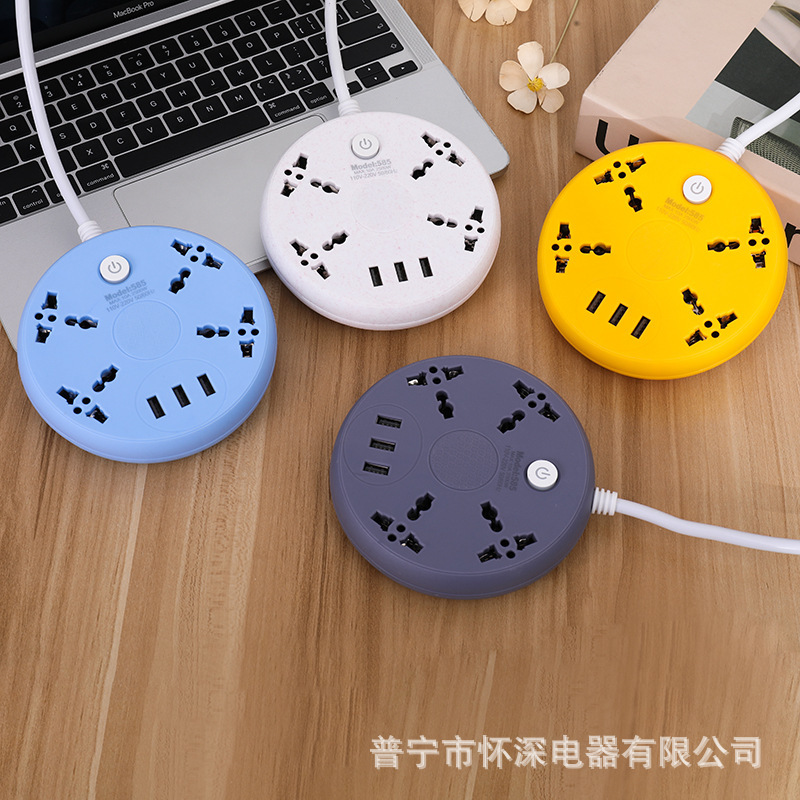 NUEVOS TIMES enchufe de comercio exterior 583#584#585#586# con enchufe de luz LED de noche 3USB carga