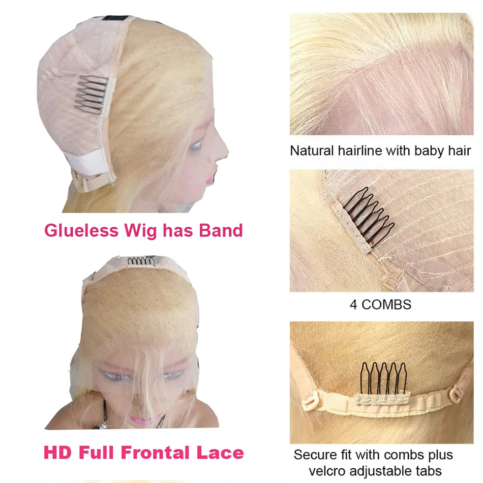 Peruca Bob Loiro 613 com Lace Front 13x4 em Cabelo Humano_voghion.com