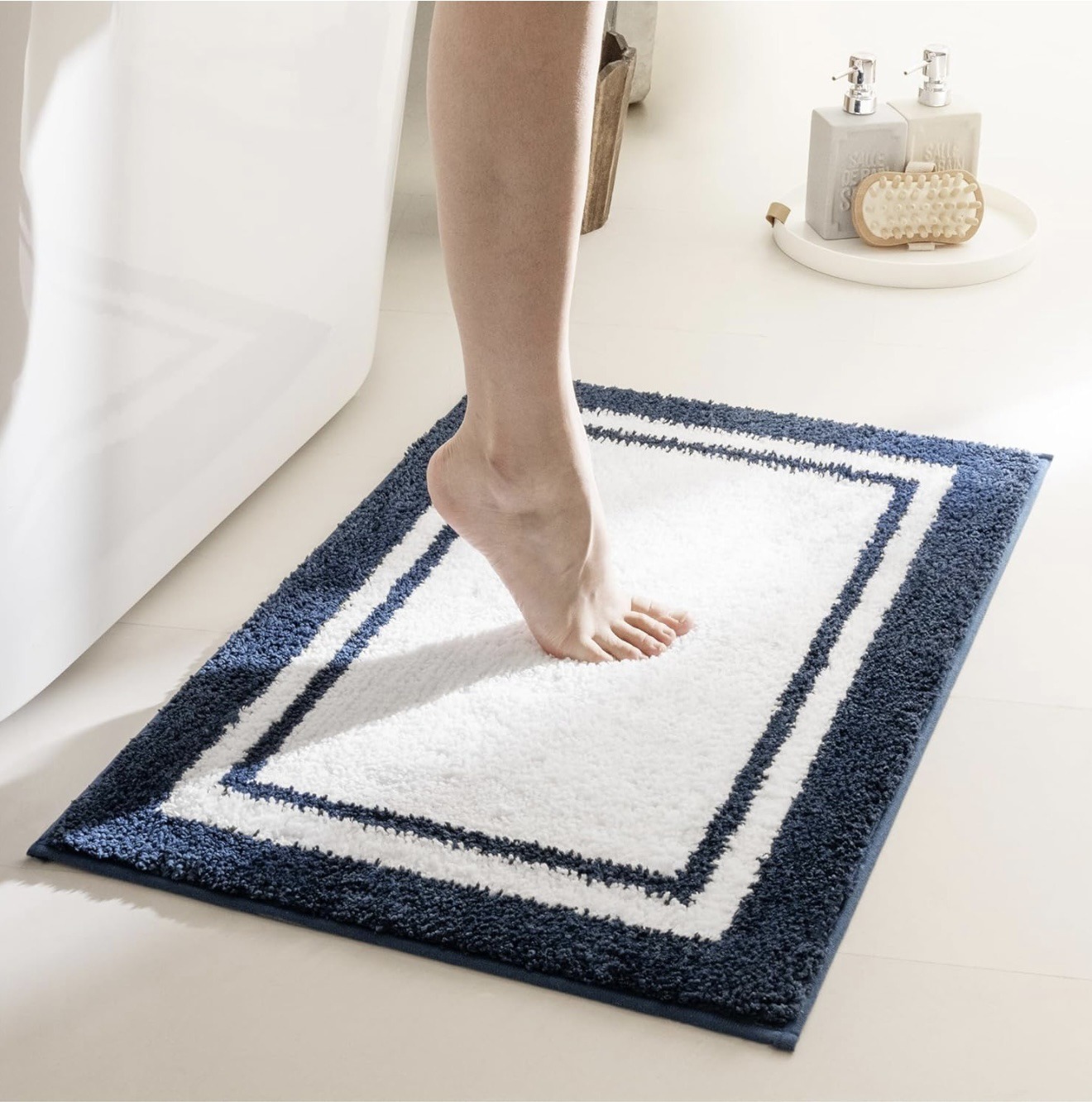 Cachemira transfronteriza alfombra de baño absorbente de agua inodoro puerta de inodoro pie de alfombra de baño antideslizante fácil de golpear alfombra de puerta