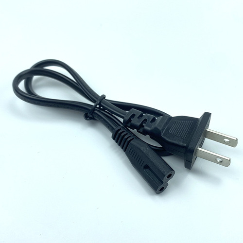 Black and white figure-eight type two-prong power cord for printer connection, 1.5 meters, figure-eight tail AC power cord manufacturer