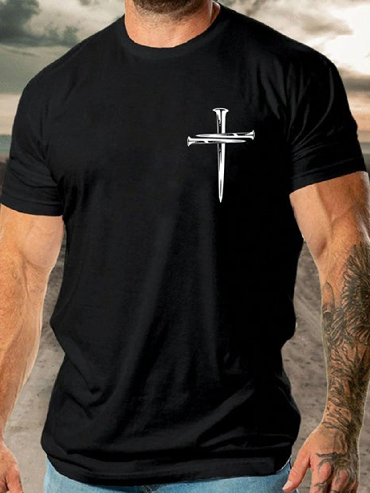 Animal Series Printing Street Trend Men's Sports Short Sleeve T-Shirt
