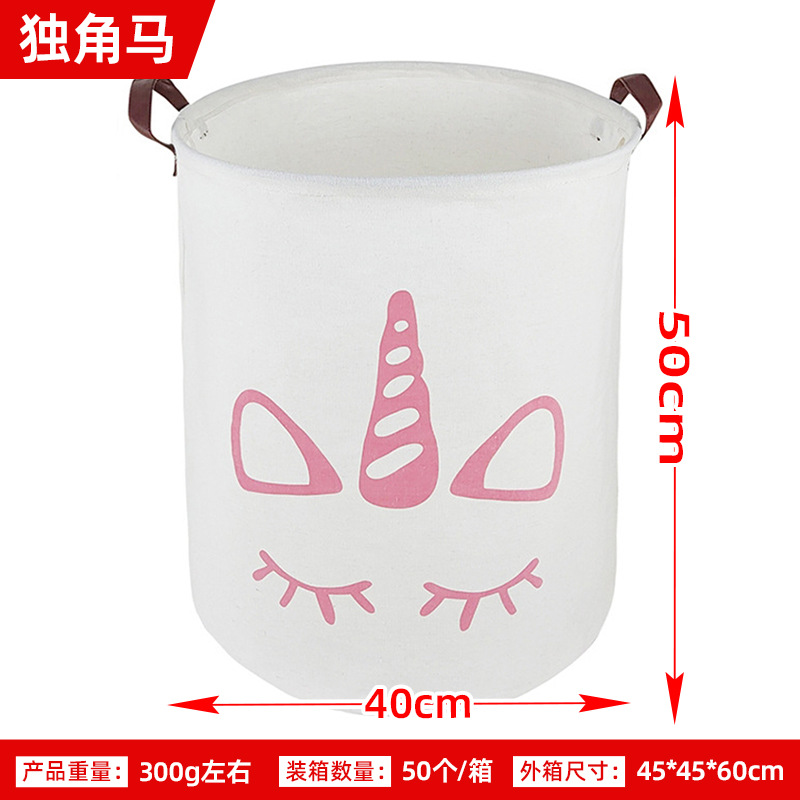 Posta gratuita impresa a mano gran cesto plegable de lavandería casera de dibujos animados tela cesto de lavandería sucia cubículo de almacenamiento