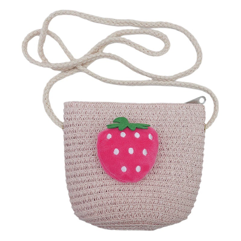 Детская сумочка-кошелек из плетеной соломки, милая мультяшная сумочка ручной работы, дорожная сумка через плечо для женщин, сумка-ракушка