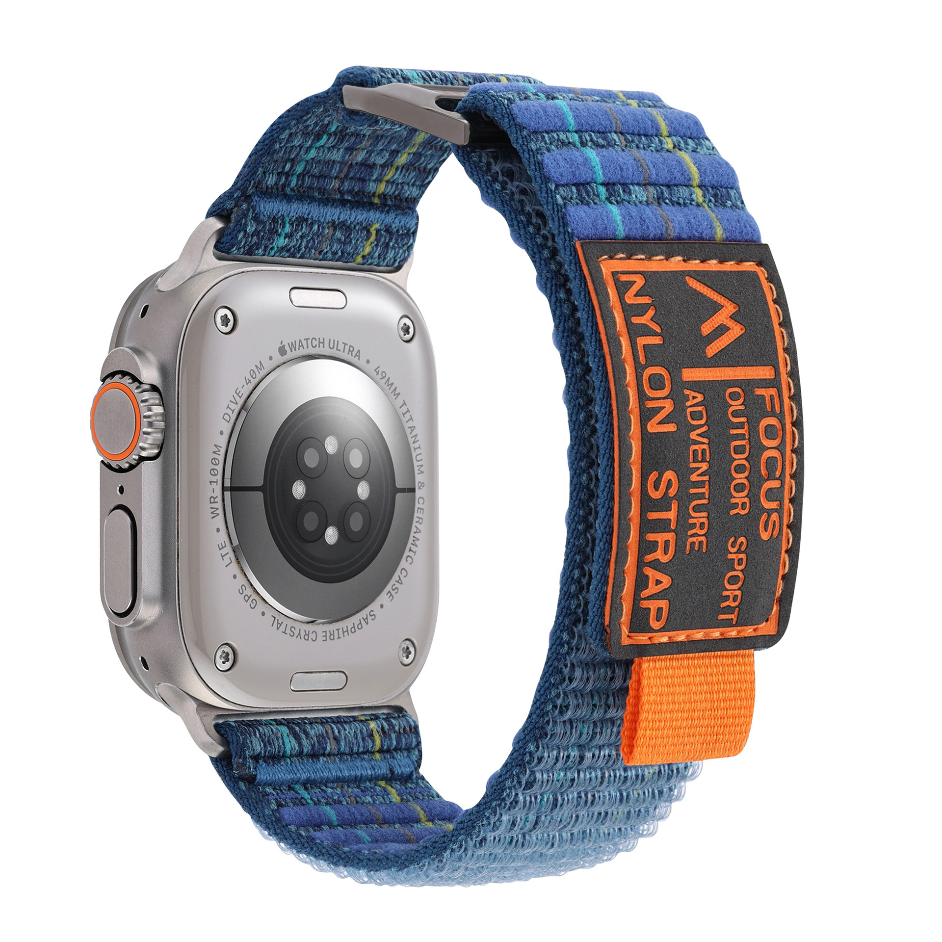 Suitable for apple watch3456789, double-section leather-coated nylon loop strap, Apple 10 strap undefined