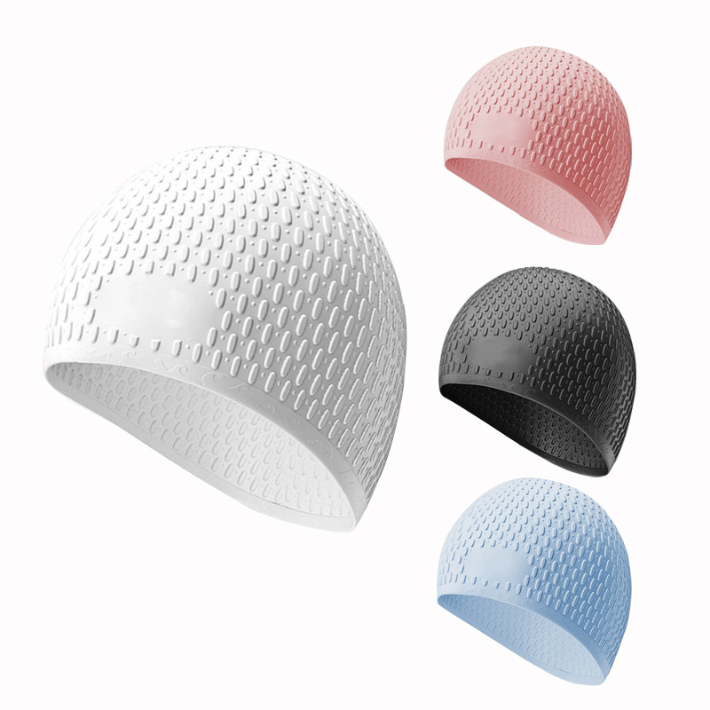 gorra de natación de silicona para adultos para hombres y mujeres impermeable general protector de orejas de color sólido gorra de natación profesional elástica al por mayor