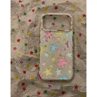 韩系ins白底彩色星星磁吸壳适用iPhone17promax苹果16手机壳15女