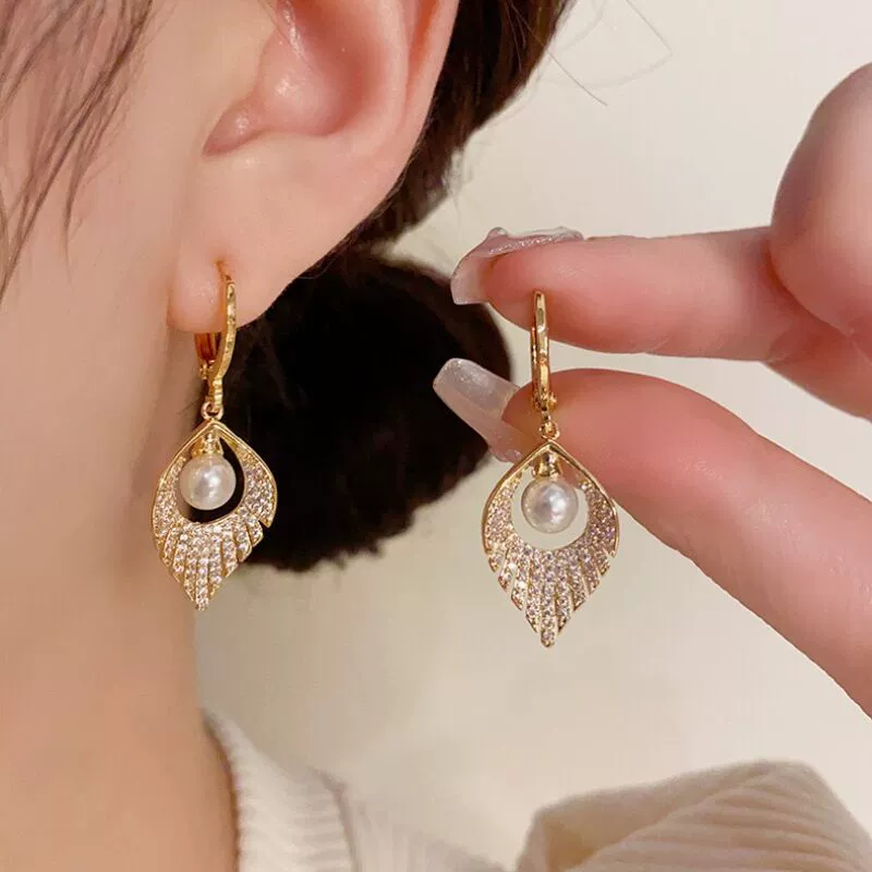 Asymmetrical Pearl Earrings, Silver 925 Posts, Universal Studs — Simple Elegant Design