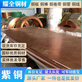 国标T2 T3紫铜板薄厚板C1100纯铜卷带 导电接地tmy铜排6m零切批发