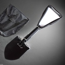 户外用品装备折叠铲工兵铲 车载折叠铁锹 野营铲中号黑色多功能