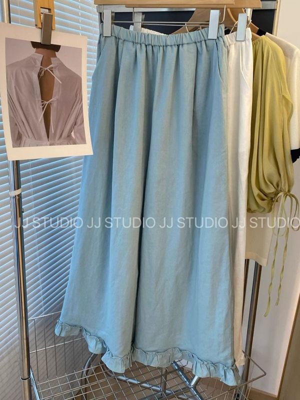 特大サイズ 120kg 韓国東大門弾性ウエストワイドレッグパンツ甘い 9 点パンツカジュアルパンツ女性の夏|undefined