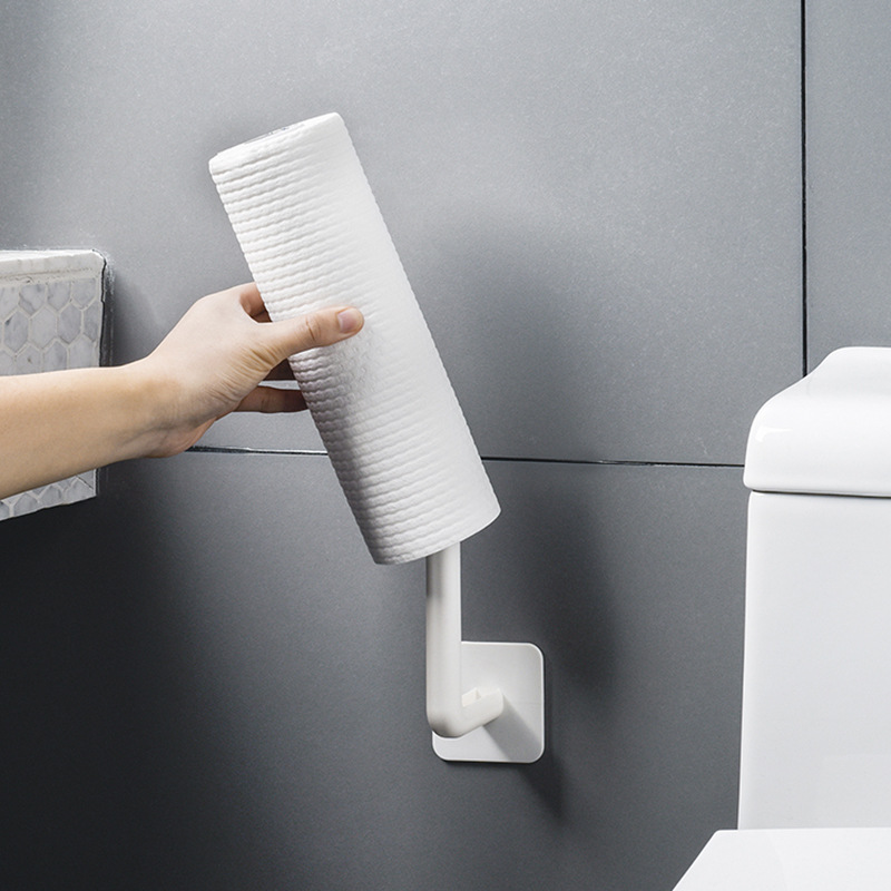 Nordic-style multi-functional no-drilling strong hooks kitchen storage rack bathroom toilet bathroom tissue holder