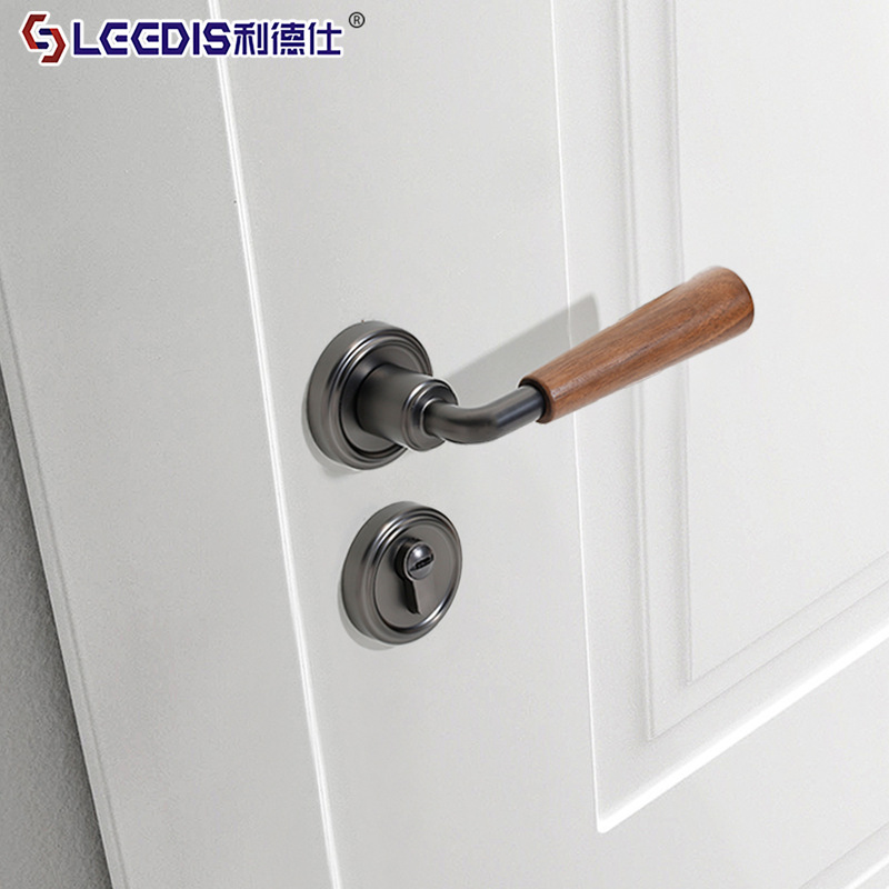 厂家直销胡桃木门锁室内卧室房间房门复古静音门锁分体门把手|undefined
