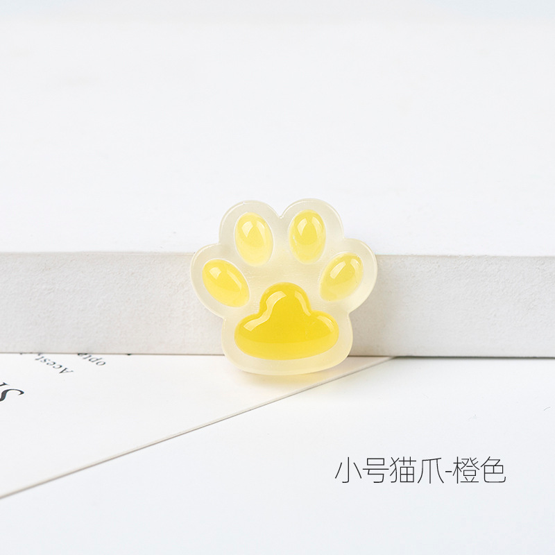 Accesorios de resina de dibujos animados luminoso lindo gato garra DIY crema pegamento teléfono móvil Shell parche accesorios para el cabello accesorios de parche de refrigerador