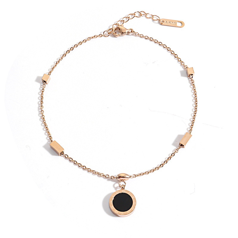 Wenjian Nuevo Romano Digital colgante de acero de titanio Tobillera anti-alergia Internet celebridad Nueva tobillera sexy para las mujeres