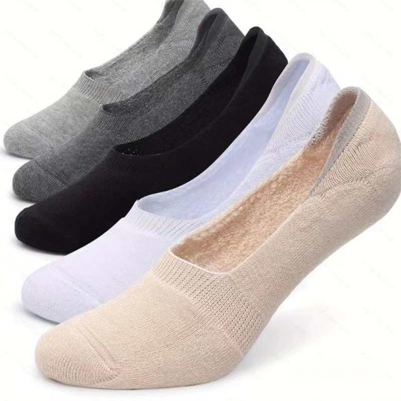 Thickened Towel-Bottom Sports Invisible Socks for Women, Low-Cut Cotton Short Socks, Non-Slip, No-Slip Heel Boat Socks, Wholesale from Manufacturer, Low-Top