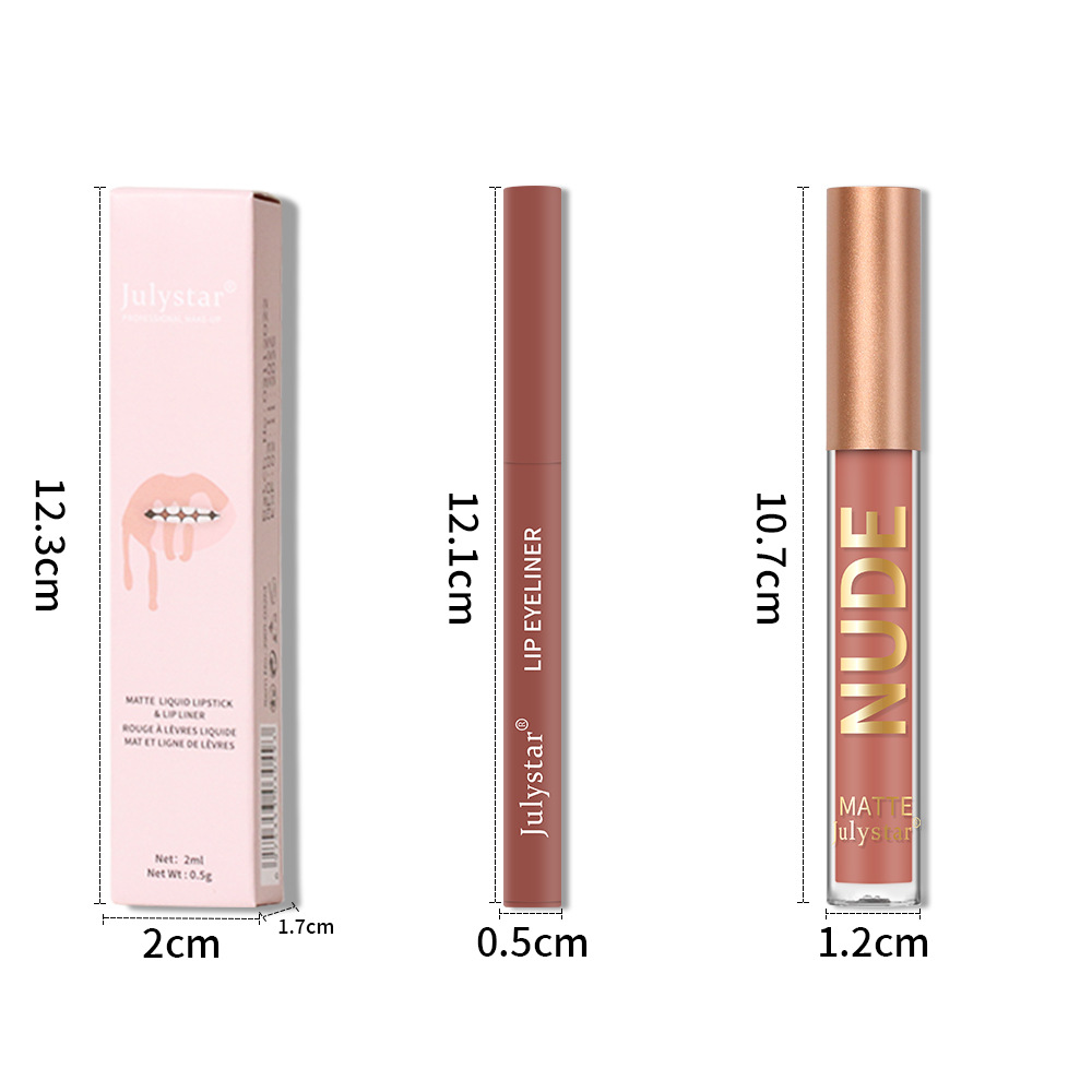 Carina Misty Mouth Red Line Maquillage de Noël Décoloration, No Staying Cup Ensemble de vernis à lèvres de couleur mate_voghion.com