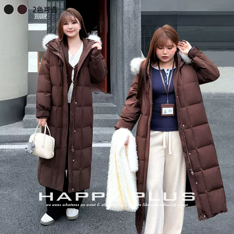 大毛领90绒正肩长款被子羽绒服润其9039大码长期主义摩卡慕斯羽绒