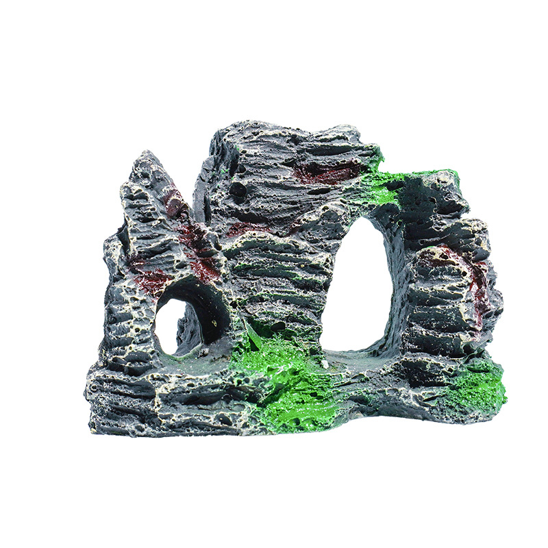 Decoración de acuario simulación de resina creativa rocalla pecera paisajismo decoración del hogar estilo chino sólido 4 estilos explosivos