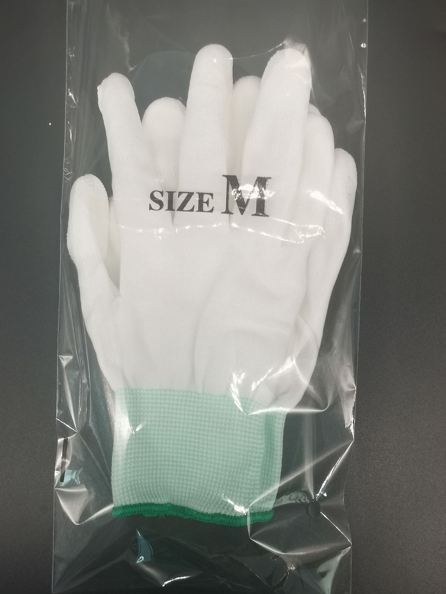 PU recubierto de dedos guantes recubiertos guantes revestidos guantes de trabajo antiestáticos libres de polvo blanco resistentes al desgaste guantes de seguro laboral al por mayor