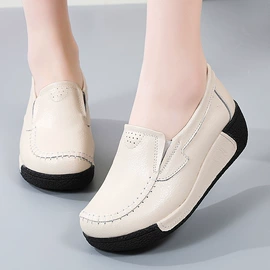 女式休闲单鞋;中老年妈妈鞋;平底拖鞋
