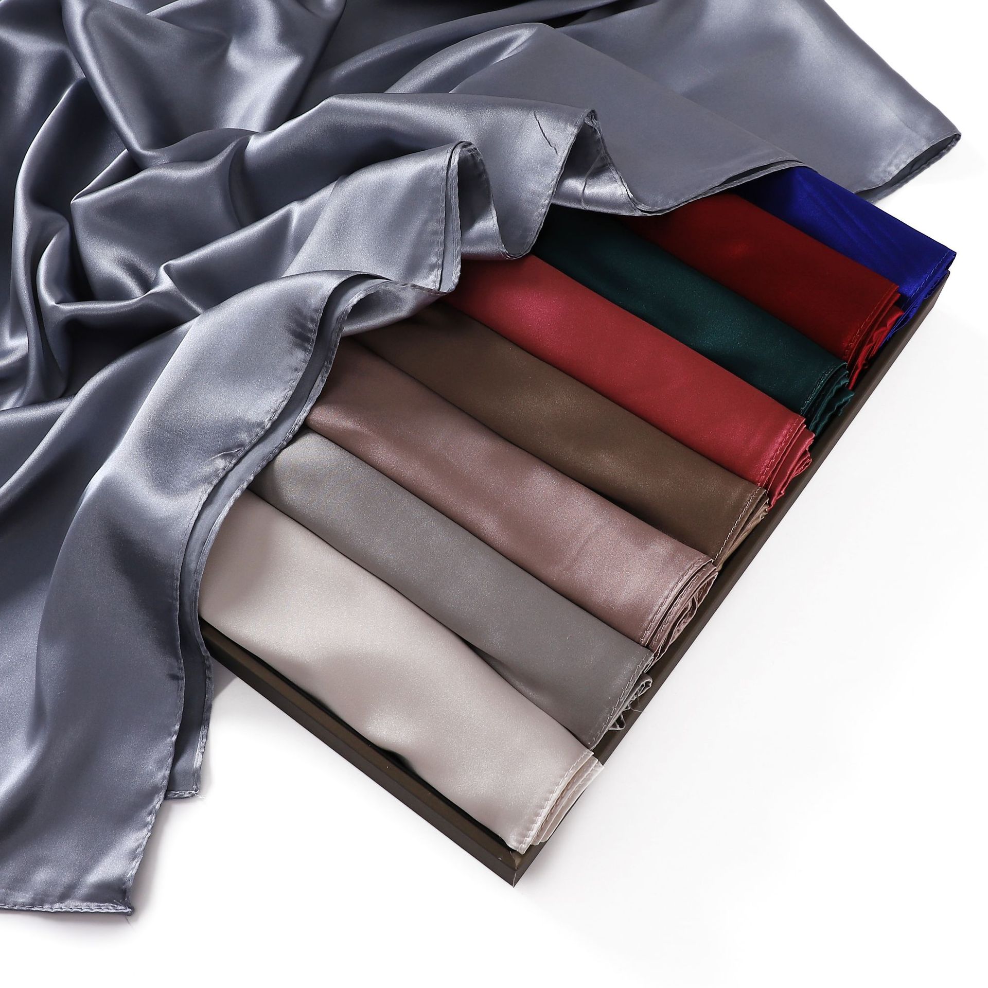 Solid Satin I mitation Lange Indonesische Monochrome Parel Kleur Ding Bag Hoofddoek Cover Vrouwen Zijden Sjaal_voghion.com