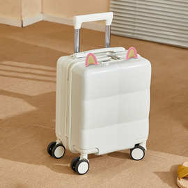 跨境专供行李箱女轻便万向轮拉杆箱皮箱旅行箱小型14寸行李箱批发