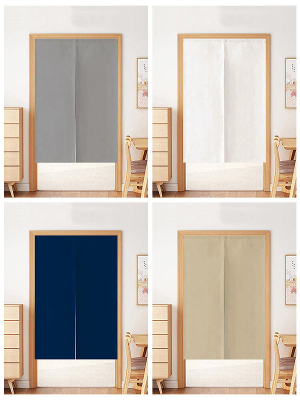 Simple solid color door curtain partition curtain punch-free cloth curtain bedroom hanging curtain kitchen bathroom covering half curtain Simple solid color door curtain partition curtain punch-free cloth curtain bedroom hanging curtain kitchen bathroom covering half curtain
