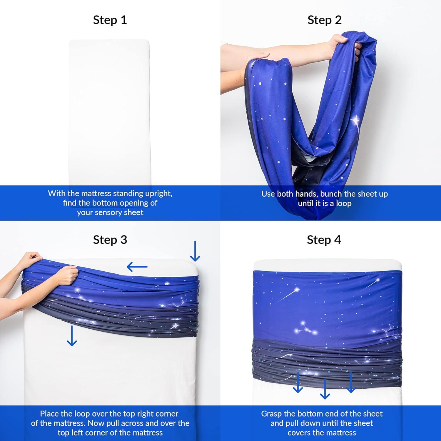 Cubierta de cama para niños, sábana de compresión sensorial, sábana, sábana, elástico, transpirable, alivia el estrés, ayuda a dormir, Blanket