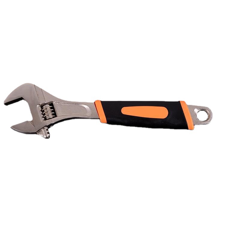 Juego de herramientas con mangos forjados naranja-negros de 6 y 8 pulgadas, llave ajustable con mango forjado, llave ajustable multiusos con mano de obra forjada.