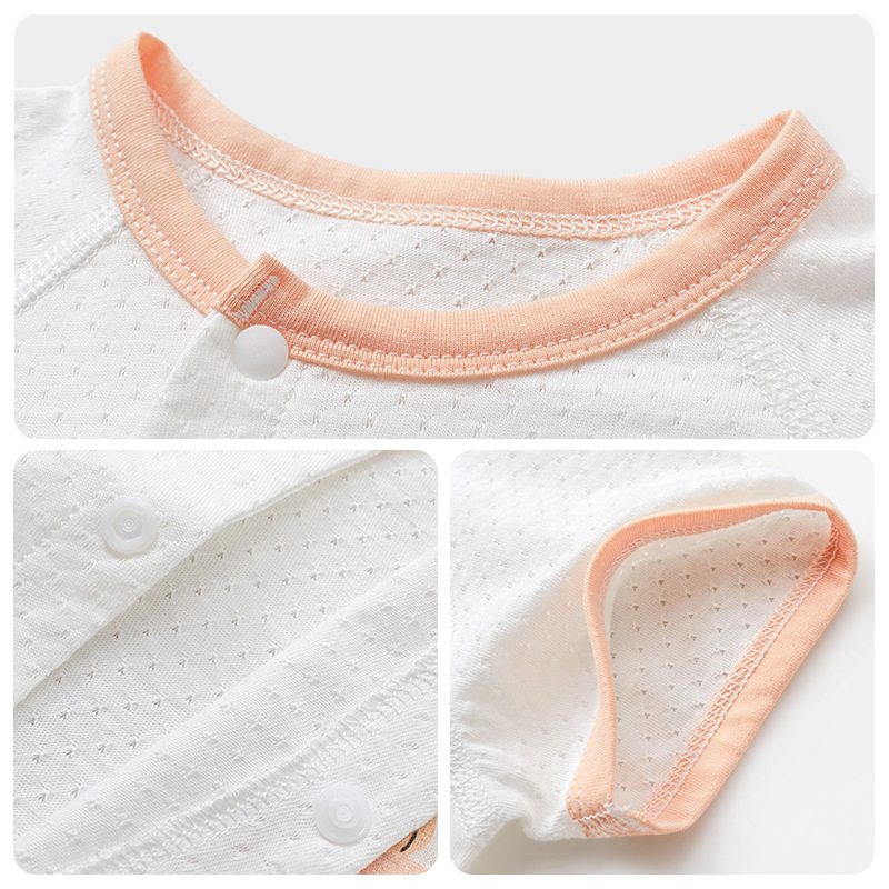 Mono del bebé recién nacido verano manga corta pijamas de algodón fino los hombres y las mujeres mameluco traje ropa