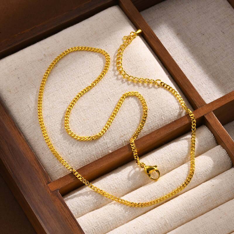 3mm stainless steel grinding chain Black Gold steel color 60cm necklace pendant chain accessories wholesale NC-189 3mm stainless steel grinding chain Black Gold steel color 60cm necklace pendant chain accessories wholesale NC-189