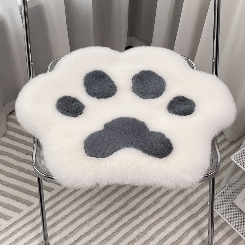 Footprint Seat Cushion – 澳鑫浩 Car Carpet - whitegray-cat-paw-short-hair-4040cm