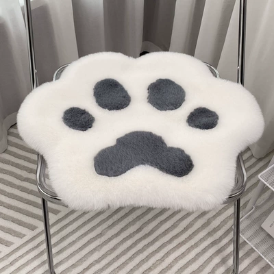 Computer Leisure Chair Stool Cushion – Car Carpet - white-gray-cat-claw-short-hair-4040cm