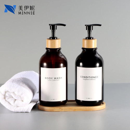 Meiyini 300ml PET plastic thickened press shower gel bottle 500ml large capacity shampoo bottle