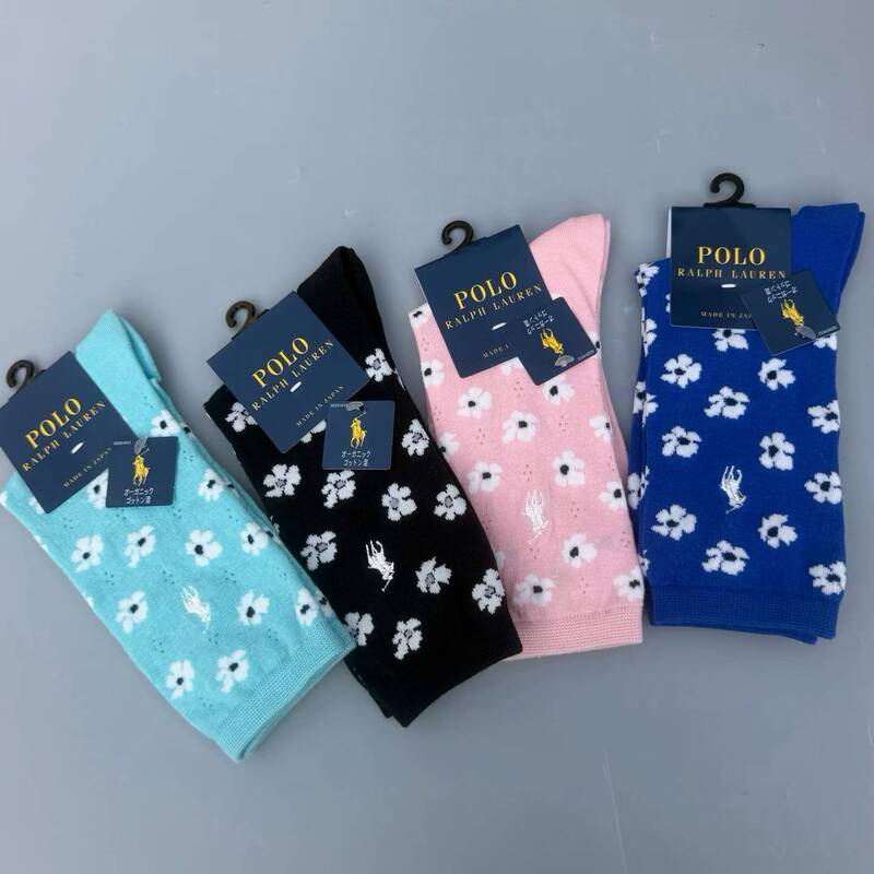 Thin Polo Ralph Lauren 26 Spring/Summer Floral Mid-Calf Women's Socks