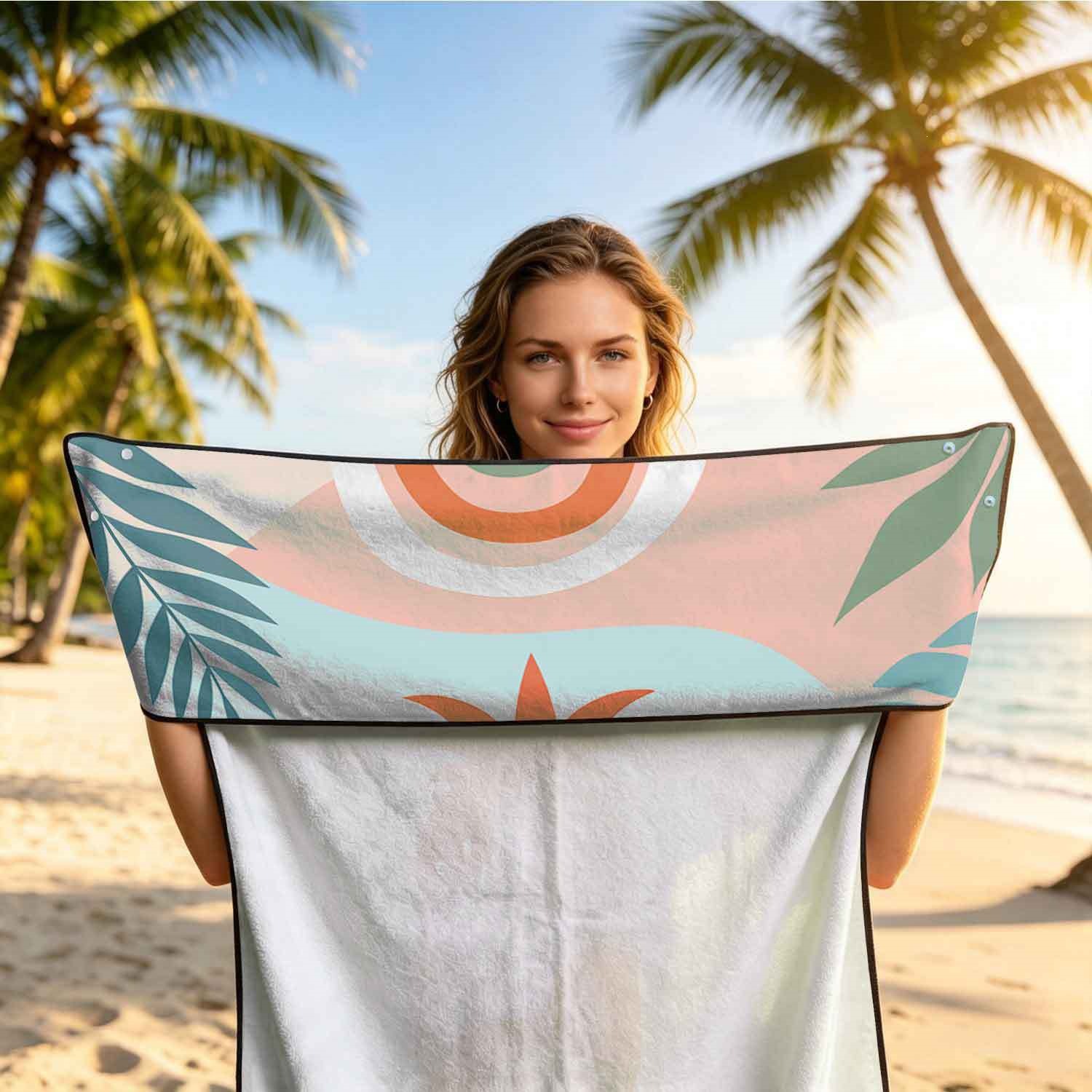 Summer bath towel and car seat cover 2-in-1, ultra-fine fiber outdoor beach and car dual-use universal seat cushion