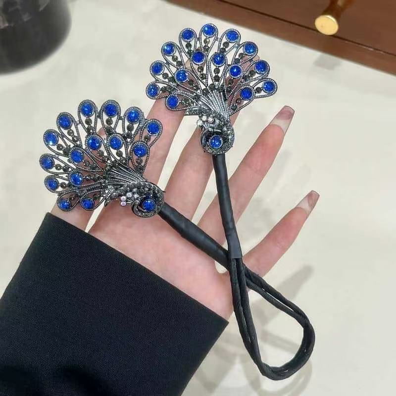 気質模造クリスタル孔雀ヘアアーティファクト新しい怠惰なツイストクリップヘアピンボールヘッドラインストーン後頭部ヘアアクセサリー|undefined