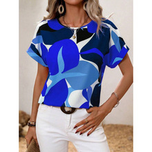 L 53477 Colorful Digital Print Slip Shoulder Tee ��ɫ����ӡ