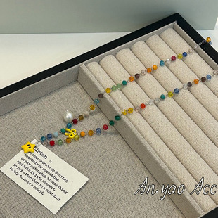Tiktok and Xiaohongshu Trending Dopamine Color-Blocking Sweet Cool Star Niche Design Clavicle Chain